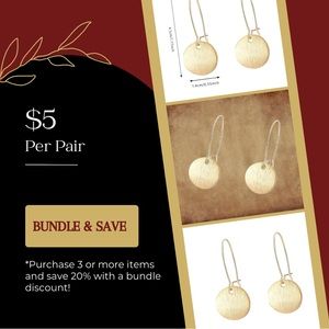 NEW brushed gold-colored earrings | minimalist modern | Buy 3 & Save!